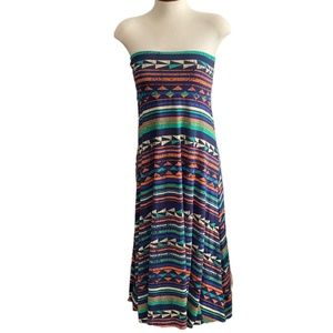LuLaRoe Skirt or Maxi Dress Foldable Yoga Waistband Aztec Design Stretchy Size S